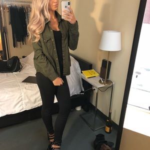 Green button down